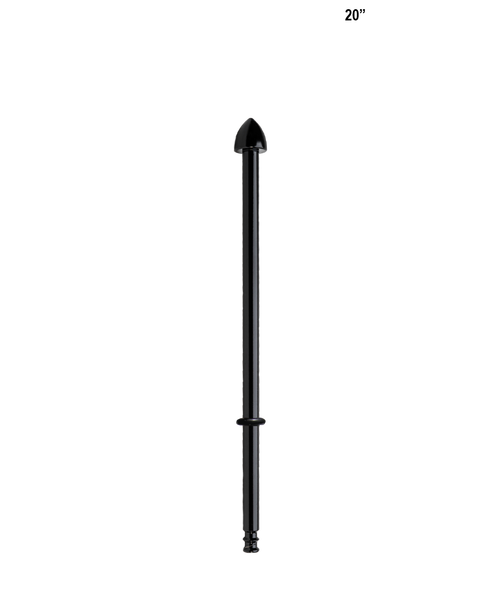 POLE-9; 9-inch pole with standard cone topper and rubber o-ring (Gloss Black)